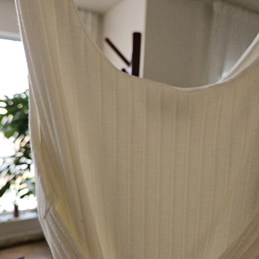 Cream Ribbed Bodycon Dress - Picture 3 of 4